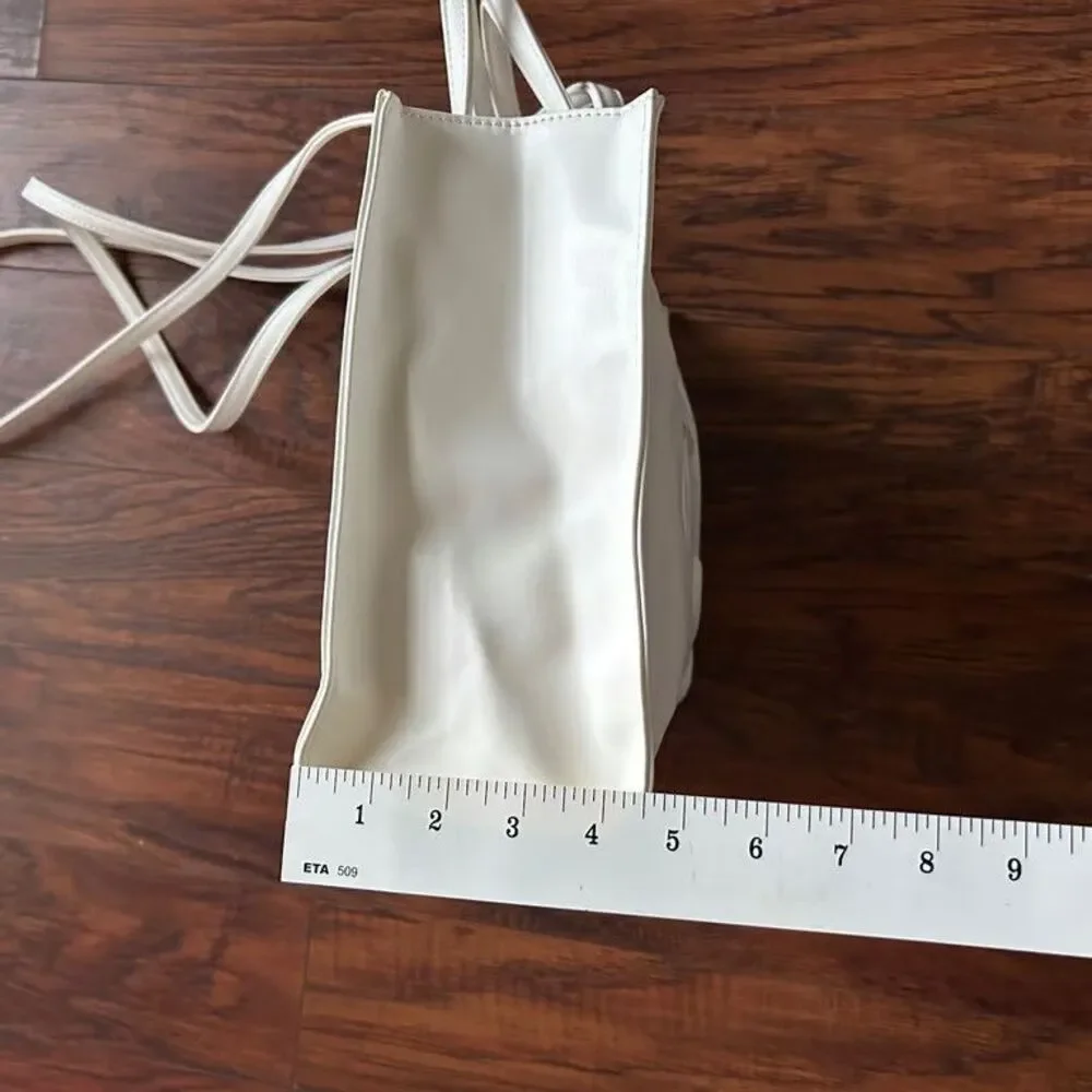 Telfar Shopping Bag Medium White Tote Crossbody Purse Vegan Leather Made in USA